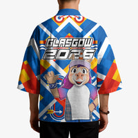 Glasgow 2026 Scotland Kimono Thistle Vibrant Tartan Cartoon Character