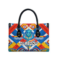 Glasgow 2026 Scotland Leather Bag Thistle Vibrant Tartan Cartoon Character