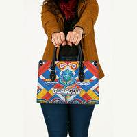 Glasgow 2026 Scotland Leather Bag Thistle Vibrant Tartan Cartoon Character