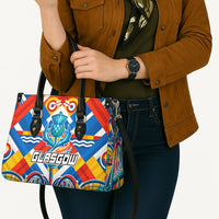 Glasgow 2026 Scotland Leather Bag Thistle Vibrant Tartan Cartoon Character