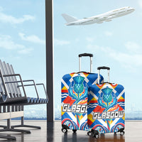 Glasgow 2026 Scotland Luggage Cover Thistle Vibrant Tartan Cartoon Character