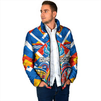 Glasgow 2026 Scotland Padded Jacket Thistle Vibrant Tartan Cartoon Character