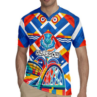 Glasgow 2026 Scotland Rugby Jersey Thistle Vibrant Tartan Cartoon Character