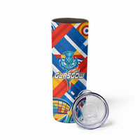 Glasgow 2026 Scotland Skinny Tumbler Thistle Vibrant Tartan Cartoon Character