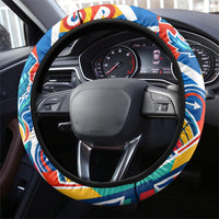 Glasgow 2026 Scotland Steering Wheel Cover Thistle Vibrant Tartan Cartoon Character