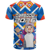 Glasgow 2026 Scotland T Shirt Thistle Vibrant Tartan Cartoon Character