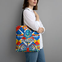 Glasgow 2026 Scotland Tote Bag Thistle Vibrant Tartan Cartoon Character