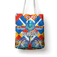 Glasgow 2026 Scotland Tote Bag Thistle Vibrant Tartan Cartoon Character