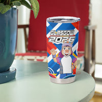 Glasgow 2026 Scotland Tumbler Cup Thistle Vibrant Tartan Cartoon Character