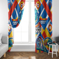 Glasgow 2026 Scotland Window Curtain Thistle Vibrant Tartan Cartoon Character