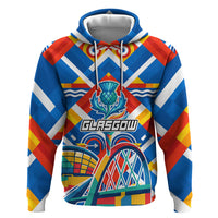 Glasgow 2026 Scotland Zip Hoodie Thistle Vibrant Tartan Cartoon Character