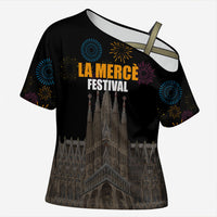 La Merce Festival Barcelona Cross Shoulder Shirt Catalan Tradition Celebration Sagrada Familia Fireworks Art