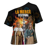 La Merce Festival Barcelona Cross Shoulder Shirt Catalan Tradition Celebration Sagrada Familia Fireworks Art