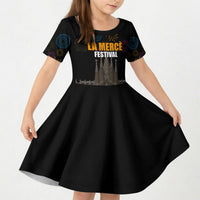 La Merce Festival Barcelona Kid Short Sleeve Dress Catalan Tradition Celebration Sagrada Familia Fireworks Art