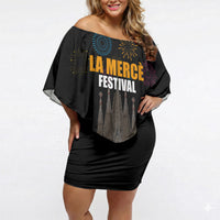 La Merce Festival Barcelona Off Shoulder Short Dress Catalan Tradition Celebration Sagrada Familia Fireworks Art