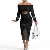 La Merce Festival Barcelona Off The Shoulder Long Sleeve Dress Catalan Tradition Celebration Sagrada Familia Fireworks Art