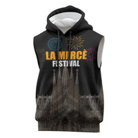 La Merce Festival Barcelona Sleeveless Hoodie Catalan Tradition Celebration Sagrada Familia Fireworks Art