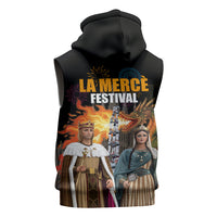 La Merce Festival Barcelona Sleeveless Zip Hoodie Catalan Tradition Celebration Sagrada Familia Fireworks Art