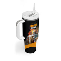 La Merce Festival Barcelona Tumbler With Handle Catalan Tradition Celebration Sagrada Familia Fireworks Art