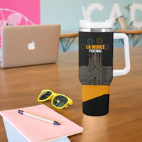 La Merce Festival Barcelona Tumbler With Handle Catalan Tradition Celebration Sagrada Familia Fireworks Art