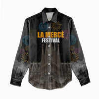 La Merce Festival Barcelona Women Casual Shirt Catalan Tradition Celebration Sagrada Familia Fireworks Art