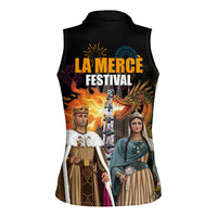 La Merce Festival Barcelona Women Sleeveless Polo Shirt Catalan Tradition Celebration Sagrada Familia Fireworks Art