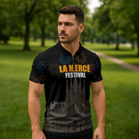 La Merce Festival Barcelona Zipper Polo Shirt Catalan Tradition Celebration Sagrada Familia Fireworks Art