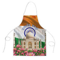 India Flag Peacock Apron Vibrant Cultural Indian Taj Mahal Lotus