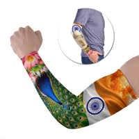 India Flag Peacock Arm Sleeves Vibrant Cultural Indian Taj Mahal Lotus