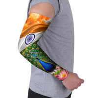 India Flag Peacock Arm Sleeves Vibrant Cultural Indian Taj Mahal Lotus