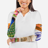 India Flag Peacock Arm Sleeves Vibrant Cultural Indian Taj Mahal Lotus