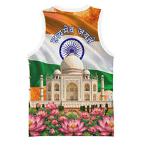 India Flag Peacock Basketball Jersey Vibrant Cultural Indian Taj Mahal Lotus