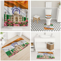 India Flag Peacock Bathroom Set Vibrant Cultural Indian Taj Mahal Lotus