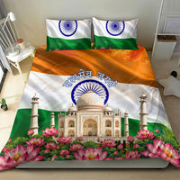 India Flag Peacock Bedding Set Vibrant Cultural Indian Taj Mahal Lotus