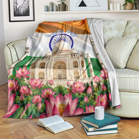 India Flag Peacock Blanket Vibrant Cultural Indian Taj Mahal Lotus