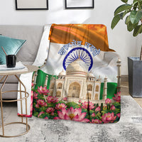 India Flag Peacock Blanket Vibrant Cultural Indian Taj Mahal Lotus