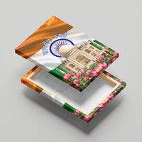 India Flag Peacock Canvas Wall Art Vibrant Cultural Indian Taj Mahal Lotus