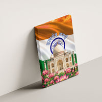 India Flag Peacock Canvas Wall Art Vibrant Cultural Indian Taj Mahal Lotus