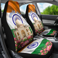 India Flag Peacock Car Seat Cover Vibrant Cultural Indian Taj Mahal Lotus