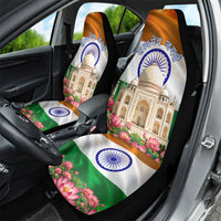 India Flag Peacock Car Seat Cover Vibrant Cultural Indian Taj Mahal Lotus