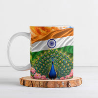 India Flag Peacock Ceramic Mug Vibrant Cultural Indian Taj Mahal Lotus