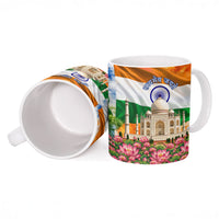 India Flag Peacock Ceramic Mug Vibrant Cultural Indian Taj Mahal Lotus
