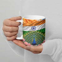 India Flag Peacock Ceramic Mug Vibrant Cultural Indian Taj Mahal Lotus