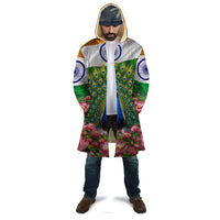 India Flag Peacock Cloak Vibrant Cultural Indian Taj Mahal Lotus