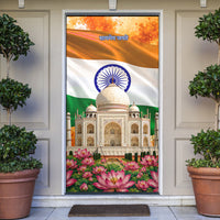India Flag Peacock Door Cover Vibrant Cultural Indian Taj Mahal Lotus
