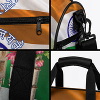 India Flag Peacock Duffle Bag Vibrant Cultural Indian Taj Mahal Lotus