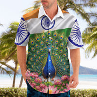 India Flag Peacock Hawaiian Shirt Vibrant Cultural Indian Taj Mahal Lotus
