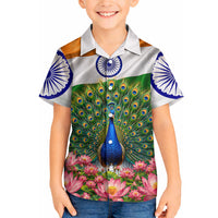 India Flag Peacock Hawaiian Shirt Vibrant Cultural Indian Taj Mahal Lotus