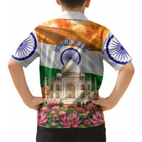 India Flag Peacock Hawaiian Shirt Vibrant Cultural Indian Taj Mahal Lotus