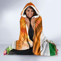 India Flag Peacock Hooded Blanket Vibrant Cultural Indian Taj Mahal Lotus